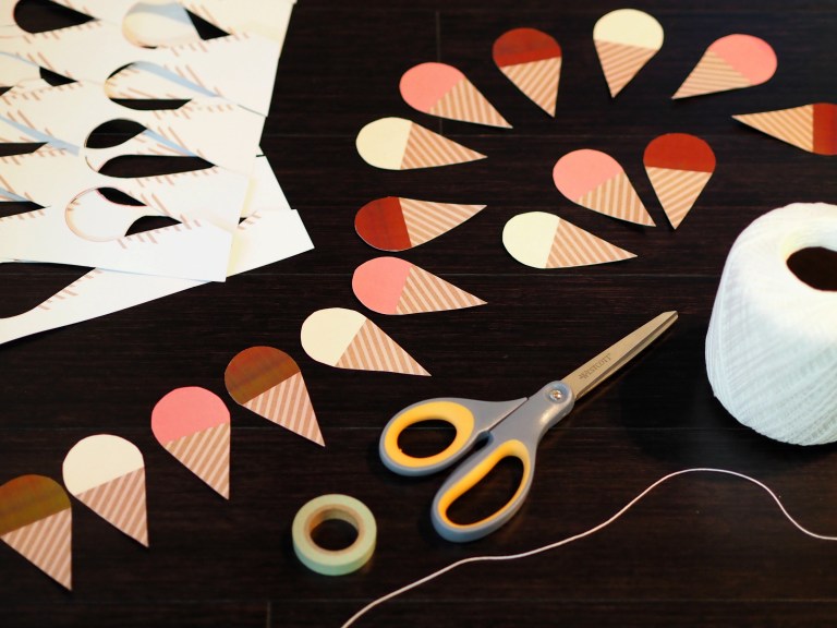 Making an Ice Cream Cone Garland